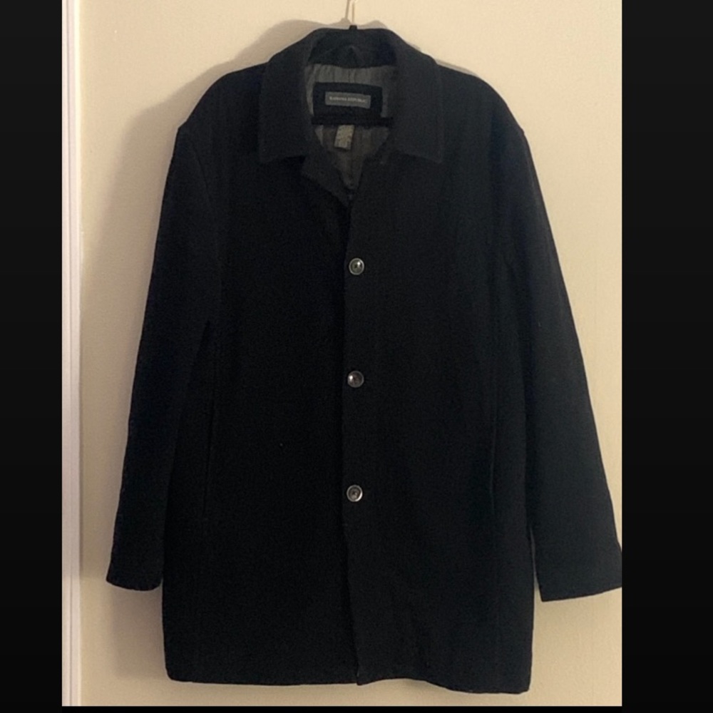 Banana Republic Black Wool Pea Coat